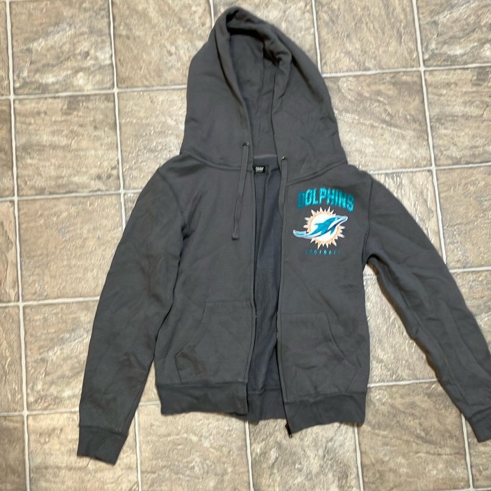 Gray Miami Dolphins Zipper Jacket
